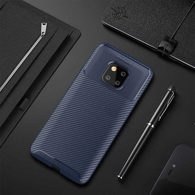 Huawei Mate 20 Pro Kılıf Zore Negro Silikon Kapak Lacivert