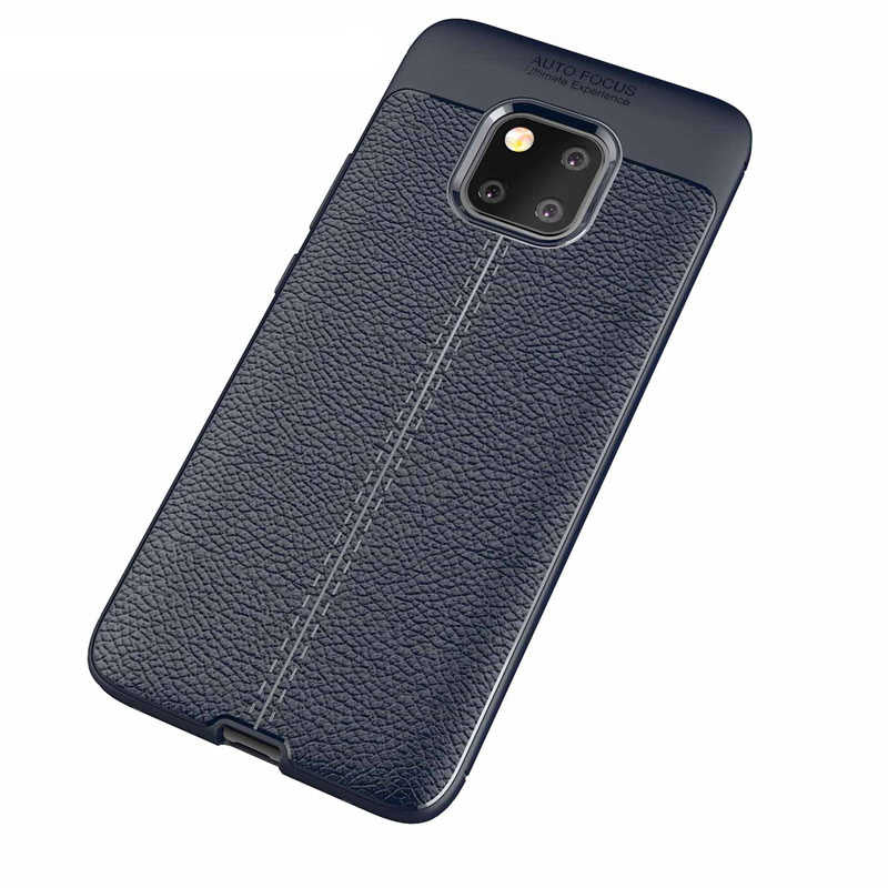 Huawei Mate 20 Pro Kılıf Zore Niss Silikon Kapak Lacivert