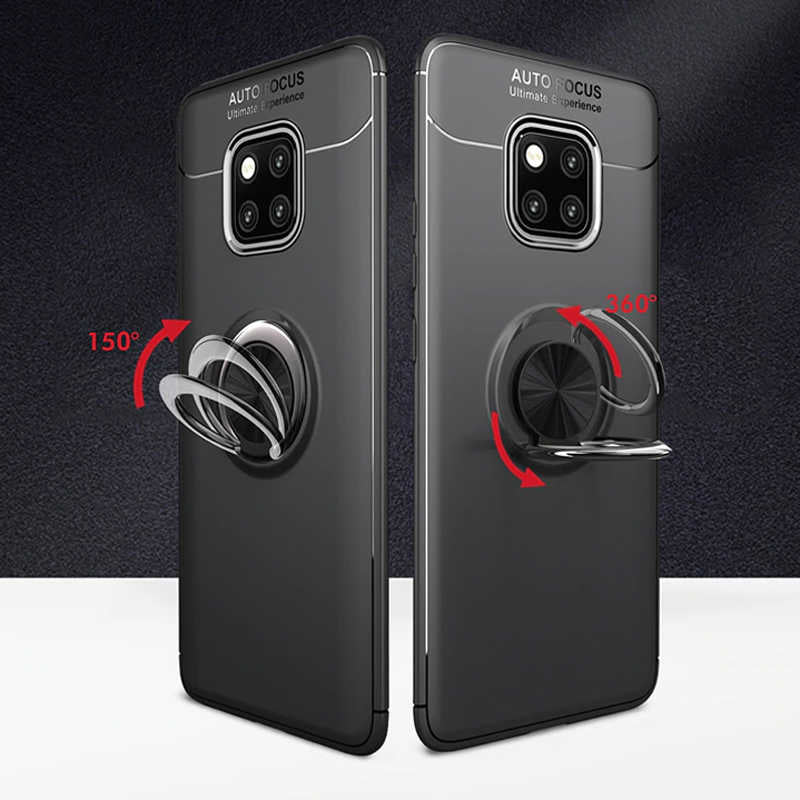 Huawei Mate 20 Pro Kılıf Zore Ravel Silikon Kapak Siyah-Rose Gold