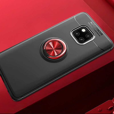 Huawei Mate 20 Pro Kılıf Zore Ravel Silikon Kapak Siyah-Kırmızı