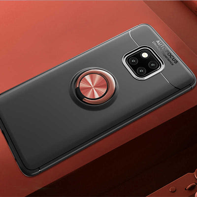 Huawei Mate 20 Pro Kılıf Zore Ravel Silikon Kapak Siyah-Rose Gold