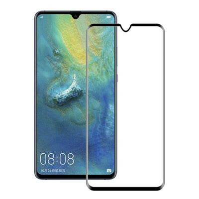 Huawei Mate 20 Zore Kenarları Kırılmaya Dayanıklı Cam Ekran Koruyucu Siyah
