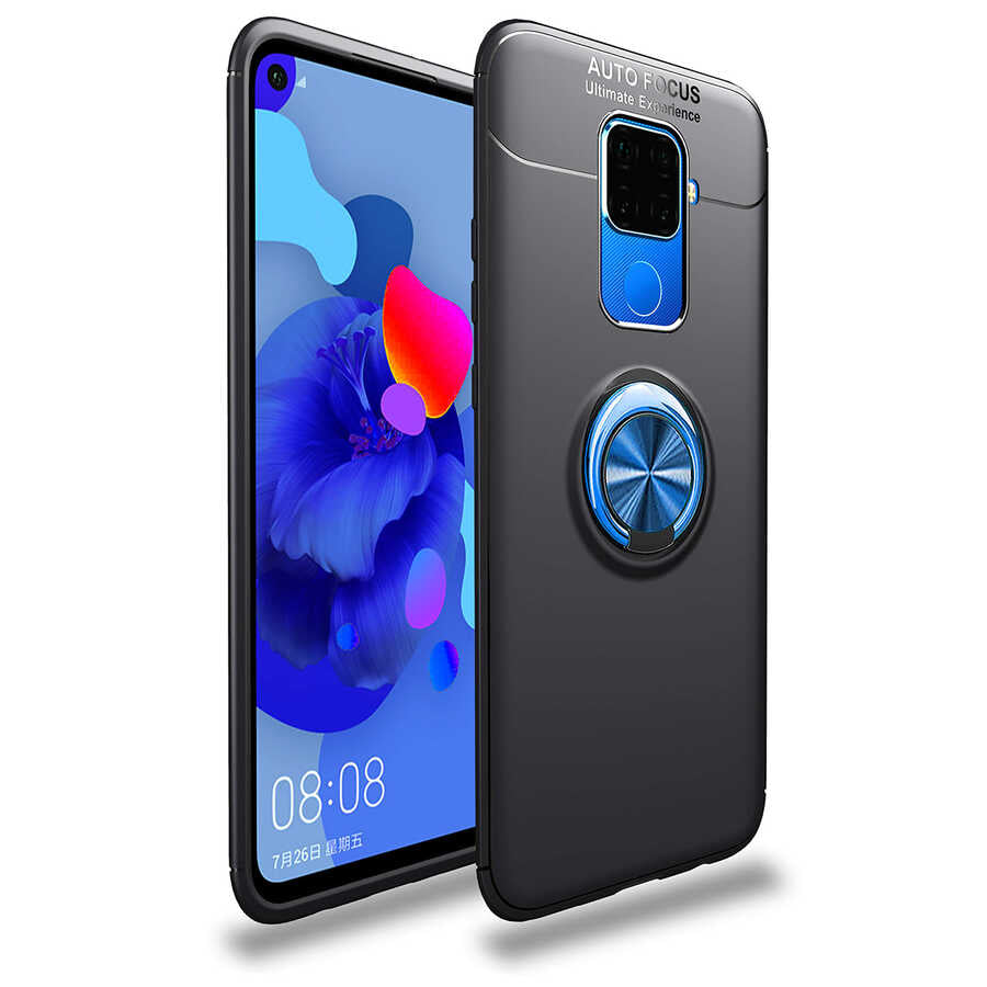 Huawei Mate 30 Lite Kılıf Zore Ravel Silikon Kapak Siyah-Kırmızı