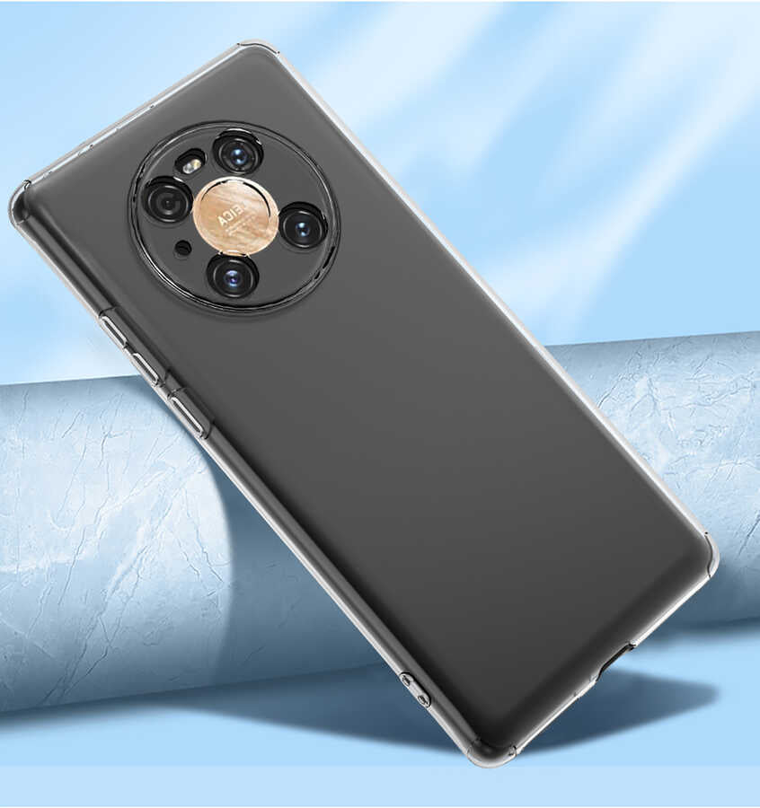 Huawei Mate 40 Pro Kılıf Zore Kamera Korumalı Süper Silikon Kapak Renksiz