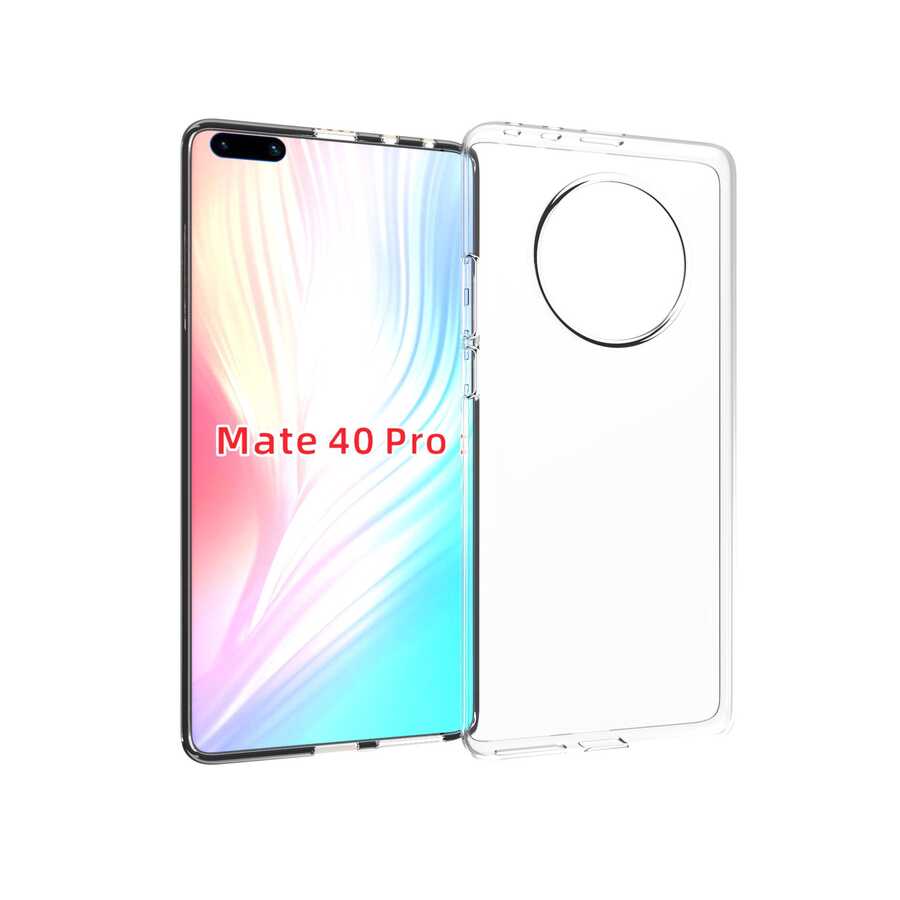 Huawei Mate 40 Pro Kılıf Zore Süper Silikon Kapak Renksiz