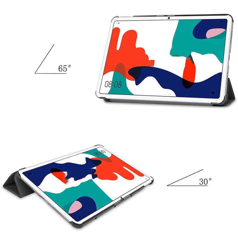 Huawei MatePad 10.4 Zore Smart Cover Standlı 1-1 Kılıf Pembe