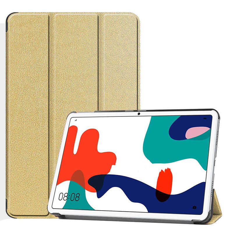 Huawei MatePad 10.4 Zore Smart Cover Standlı 1-1 Kılıf Gold