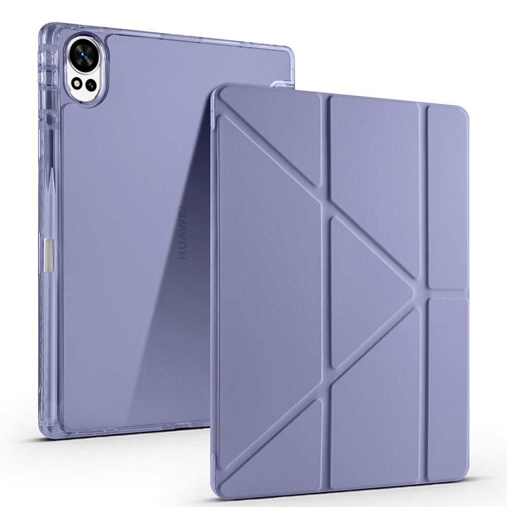 Huawei Matepad 12X Kılıf Zore Tri Folding Kalem Bölmeli Standlı Kılıf Mor