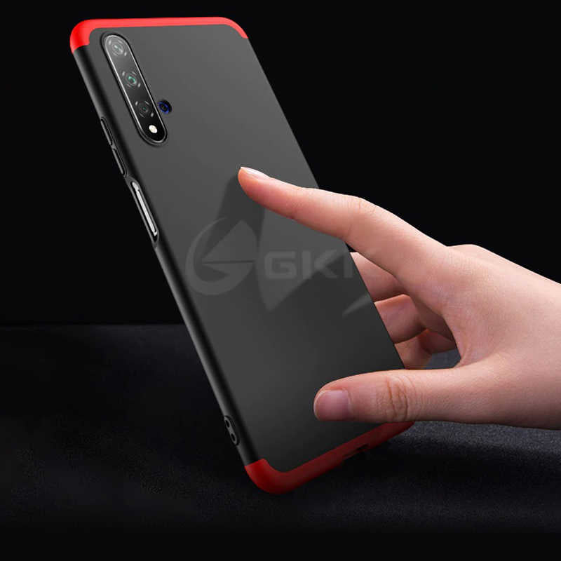 Huawei Nova 5T Kılıf Zore Ays Kapak Siyah-Kırmızı