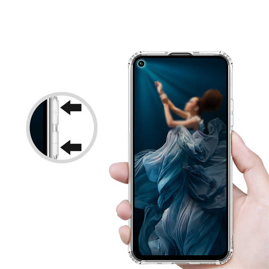 Huawei Nova 5T Kılıf Zore Nitro Anti Shock Silikon Renksiz