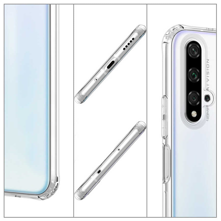 Huawei Nova 5T Kılıf Zore Nitro Anti Shock Silikon Renksiz