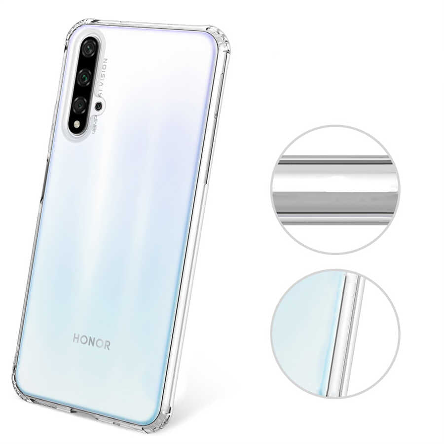 Huawei Nova 5T Kılıf Zore Nitro Anti Shock Silikon Renksiz
