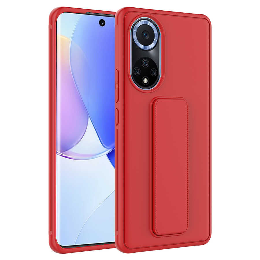 Huawei Nova 9 Kılıf Zore Qstand Kapak Kırmızı