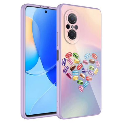 Huawei Nova 9 SE Kılıf Kamera Korumalı Desenli Sert Silikon Zore Epoksi Kapak NO7