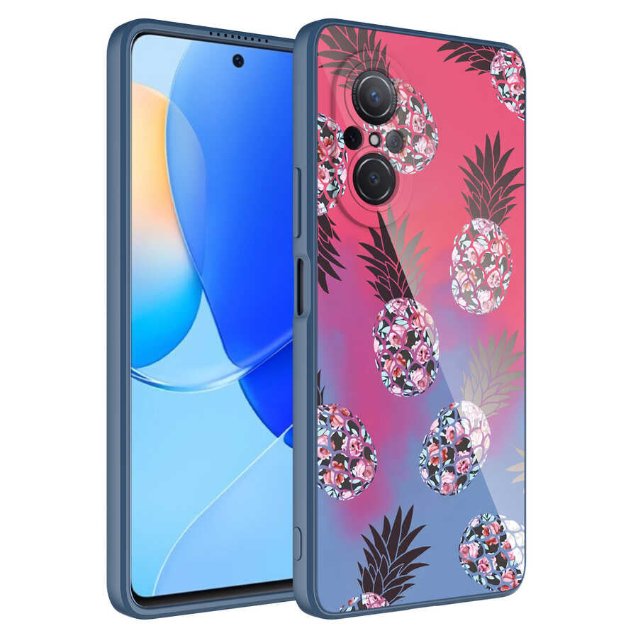Huawei Nova 9 SE Kılıf Kamera Korumalı Desenli Sert Silikon Zore Epoksi Kapak NO3