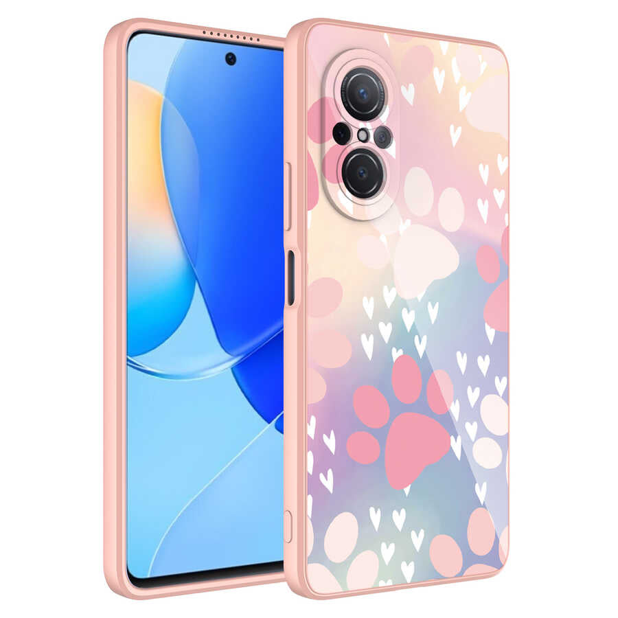 Huawei Nova 9 SE Kılıf Kamera Korumalı Desenli Sert Silikon Zore Epoksi Kapak NO4