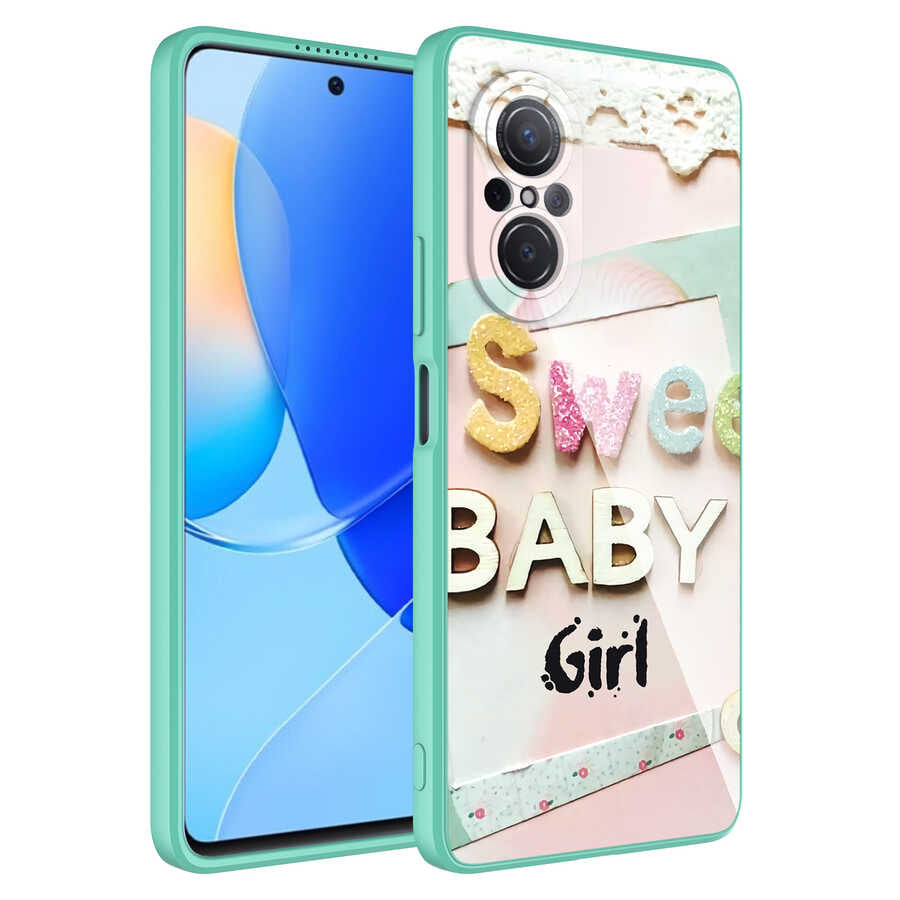 Huawei Nova 9 SE Kılıf Kamera Korumalı Desenli Sert Silikon Zore Epoksi Kapak NO5