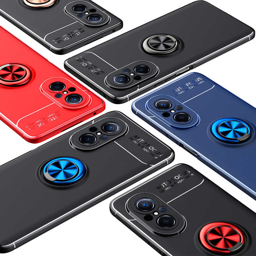 Huawei Nova 9 SE Kılıf Zore Ravel Silikon Kapak Siyah-Mavi