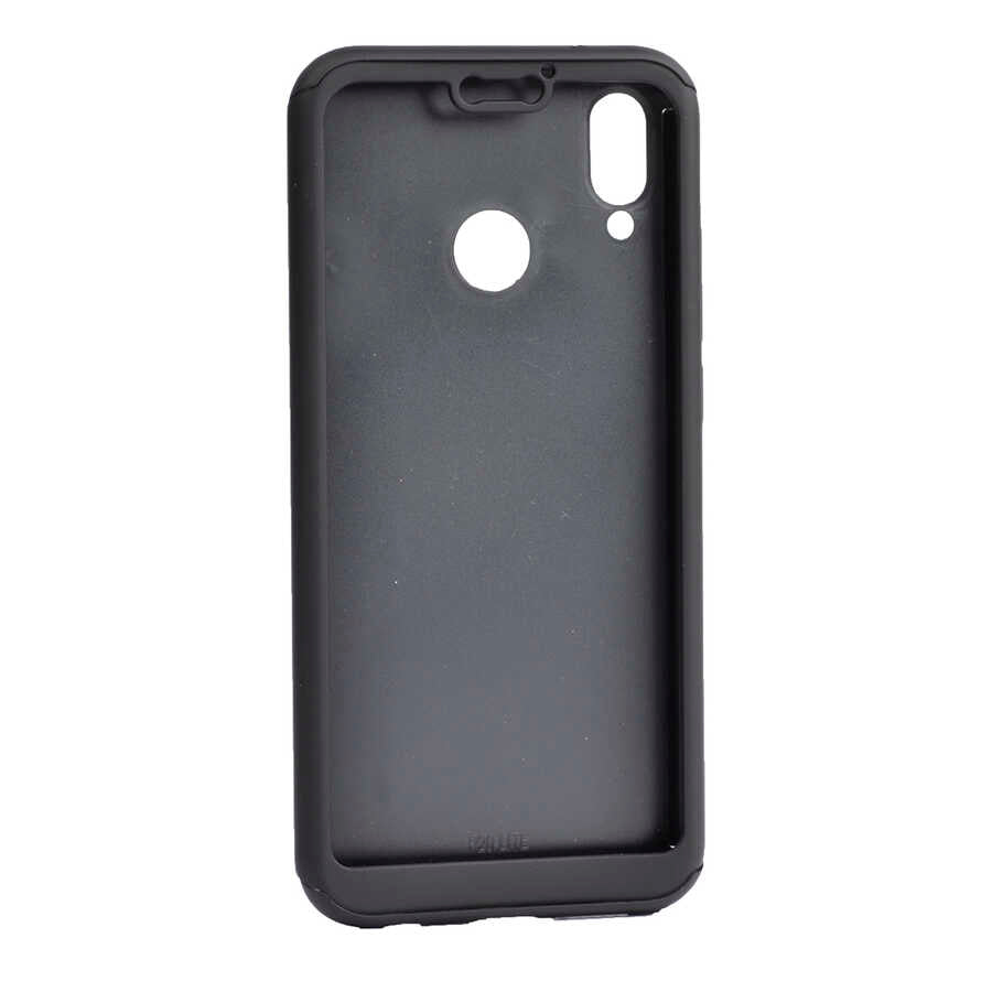 Huawei P Smart 2019 Kılıf Zore 360 3 Parçalı Rubber Kapak Siyah
