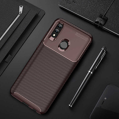 Huawei P Smart 2019 Kılıf Zore Negro Silikon Kapak Kahverengi
