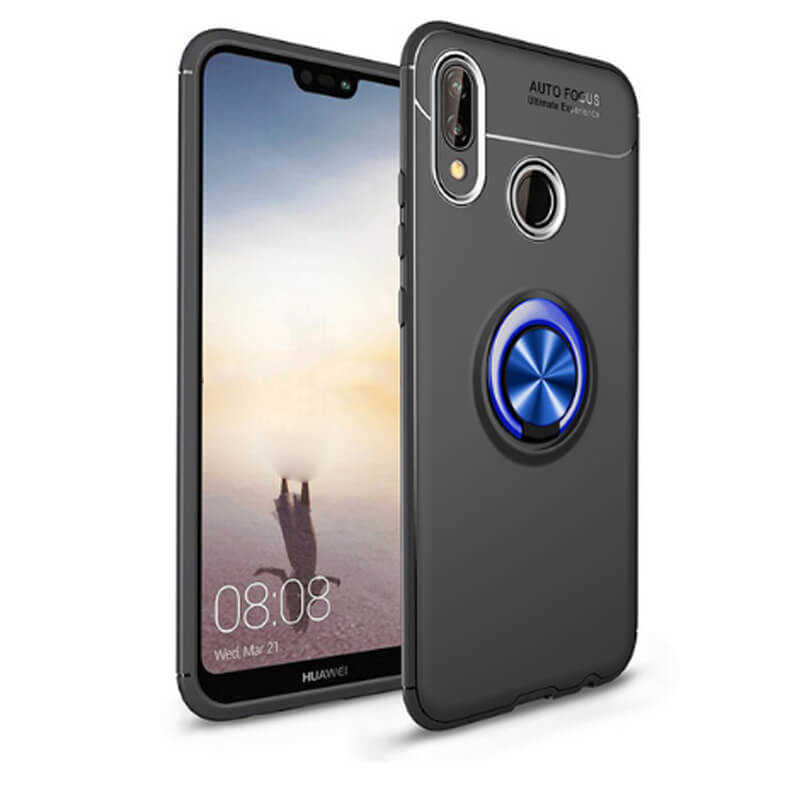 Huawei P Smart 2019 Kılıf Zore Ravel Silikon Kapak Siyah-Kırmızı