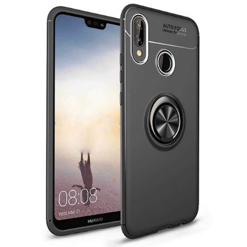 Huawei P Smart 2019 Kılıf Zore Ravel Silikon Kapak Siyah-Kırmızı