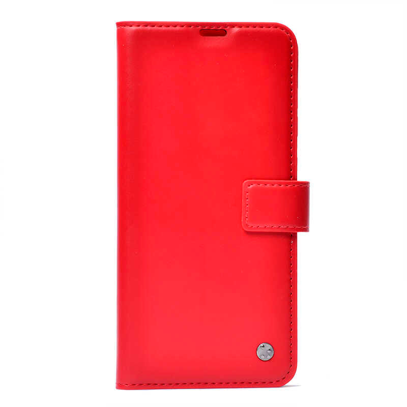 Huawei P Smart 2021 Kılıf Zore Kar Deluxe Kapaklı Kılıf Kırmızı