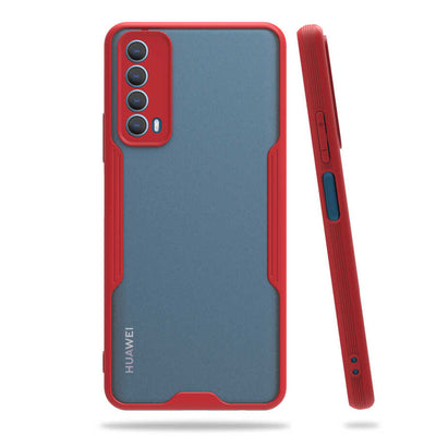 Huawei P Smart 2021 Kılıf Zore Parfe Kapak Kırmızı