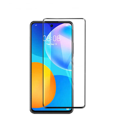Huawei P Smart 2021 Zore Kenarları Kırılmaya Dayanıklı Cam Ekran Koruyucu Siyah