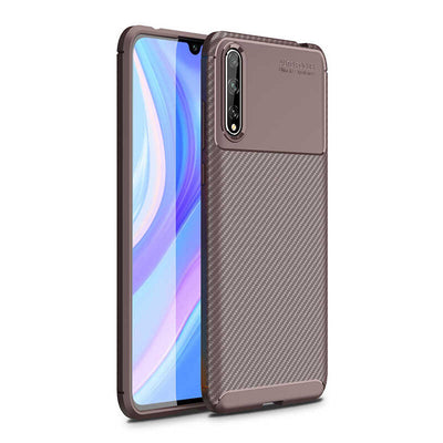 Huawei P Smart S (Y8P) Kılıf Zore Negro Silikon Kapak Kahverengi