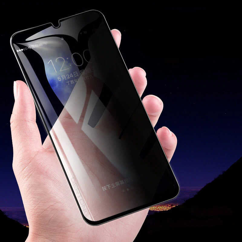 Huawei P Smart S (Y8P) Zore New 5D Privacy Temperli Ekran Koruyucu Siyah