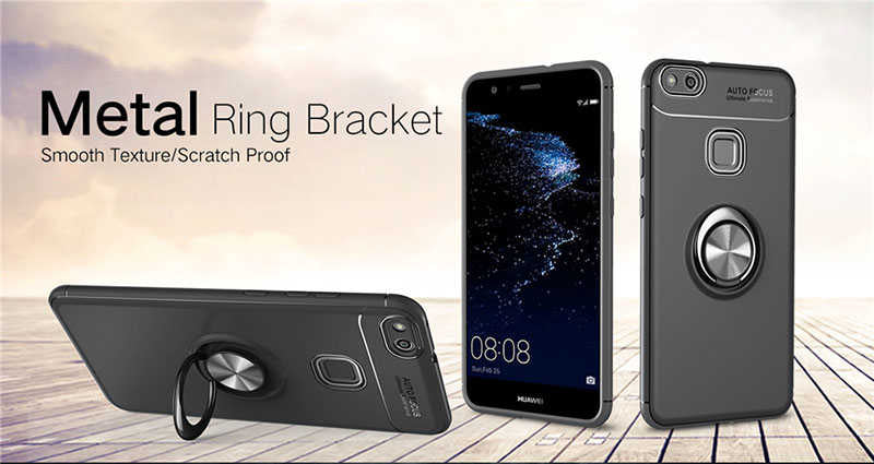 Huawei P10 Lite Kılıf Zore Ravel Silikon Kapak Siyah-Rose Gold