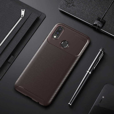 Huawei P20 Lite Kılıf Zore Negro Silikon Kapak Kahverengi
