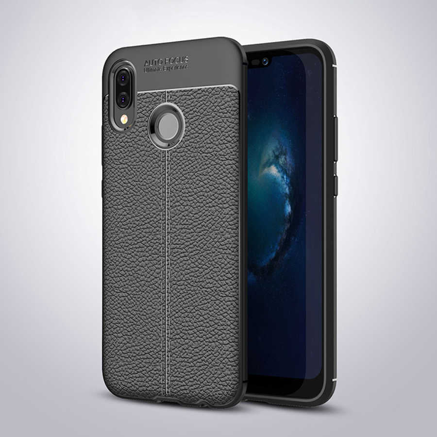 Huawei P20 Lite Kılıf Zore Niss Silikon Kapak Siyah
