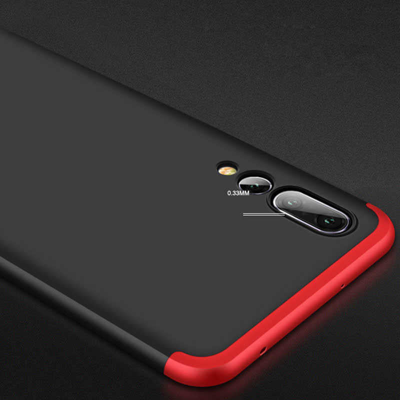 Huawei P20 Pro Kılıf Zore Ays Kapak Siyah-Kırmızı