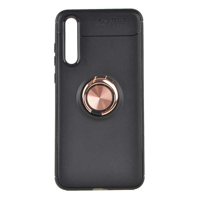 Huawei P20 Pro Kılıf Zore Ravel Silikon Kapak Siyah-Rose Gold