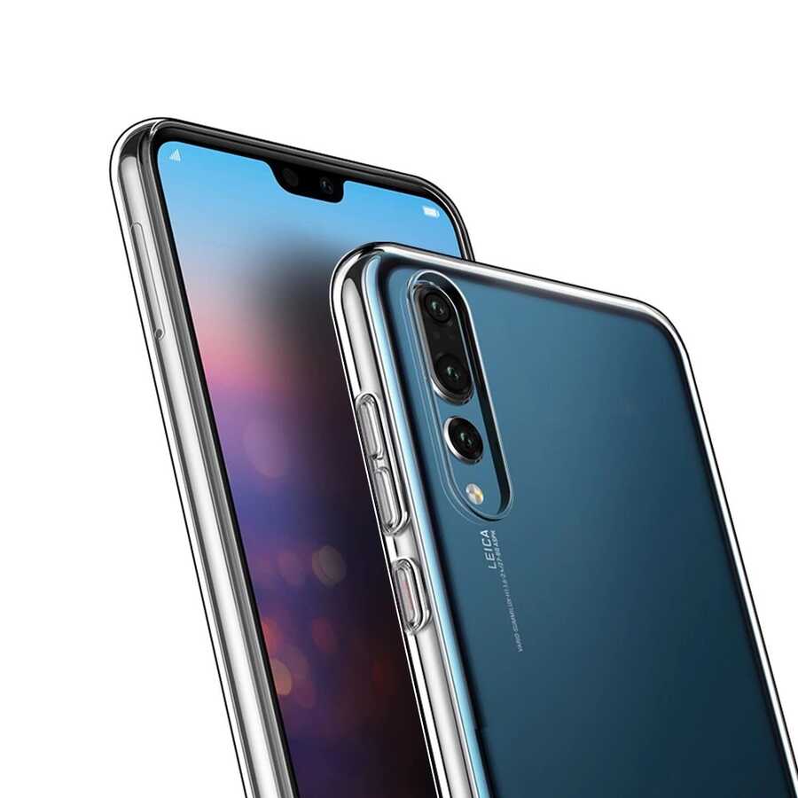 Huawei P20 Pro Kılıf Zore Süper Silikon Kapak Renksiz