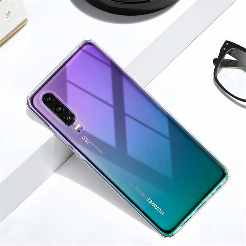 Huawei P30 Kılıf Zore Süper Silikon Kapak Renksiz