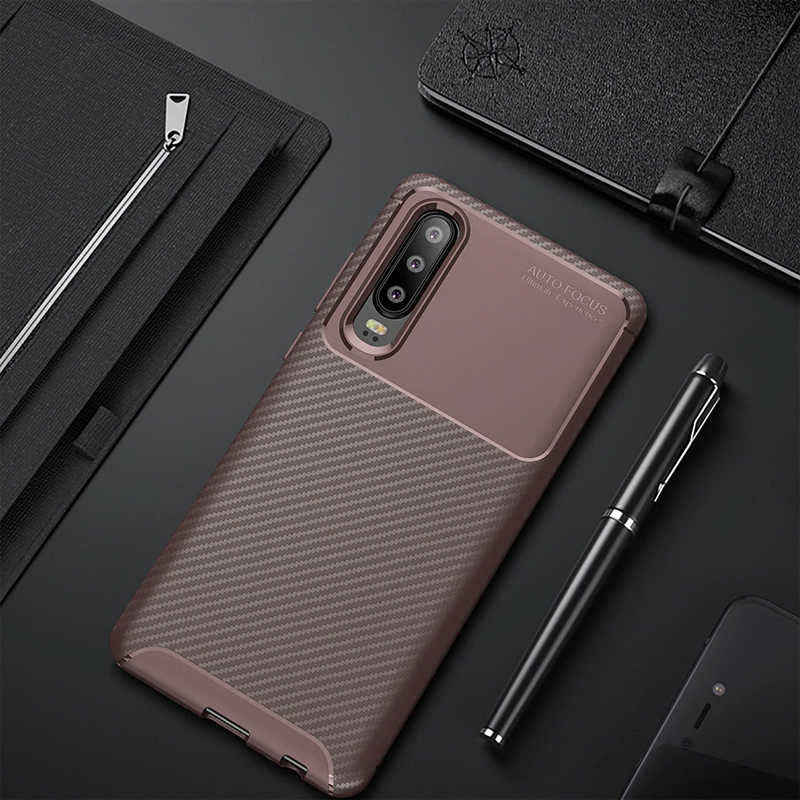 Huawei P30 Kılıf Zore Negro Silikon Kapak Kahverengi