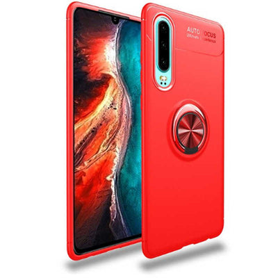 Huawei P30 Kılıf Zore Ravel Silikon Kapak Siyah-Rose Gold