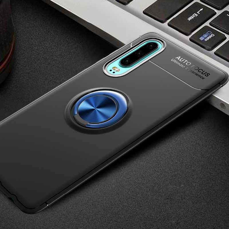 Huawei P30 Kılıf Zore Ravel Silikon Kapak Siyah-Mavi
