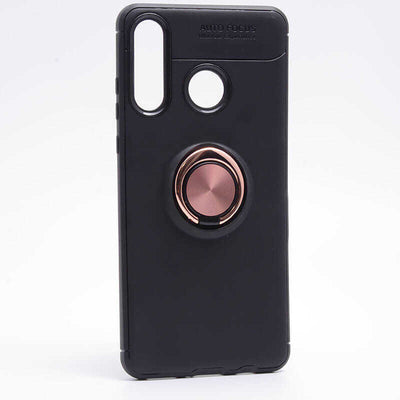 Huawei P30 Lite Kılıf Zore Ravel Silikon Kapak Siyah-Rose Gold