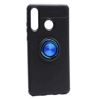 Huawei P30 Lite Kılıf Zore Ravel Silikon Kapak Siyah-Mavi