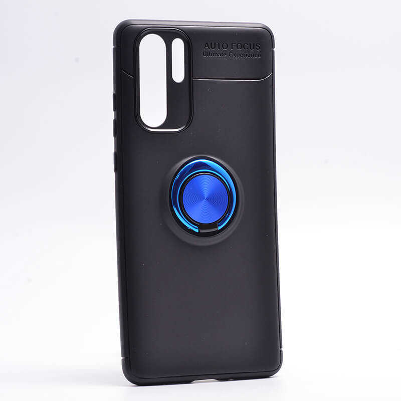 Huawei P30 Pro Kılıf Zore Ravel Silikon Kapak Siyah-Mavi