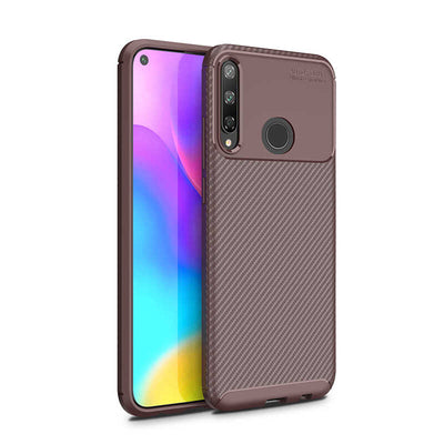 Huawei P40 Lite E Kılıf Zore Negro Silikon Kapak Kahverengi
