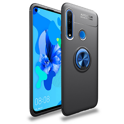 Huawei P40 Lite E Kılıf Zore Ravel Silikon Kapak Siyah-Kırmızı