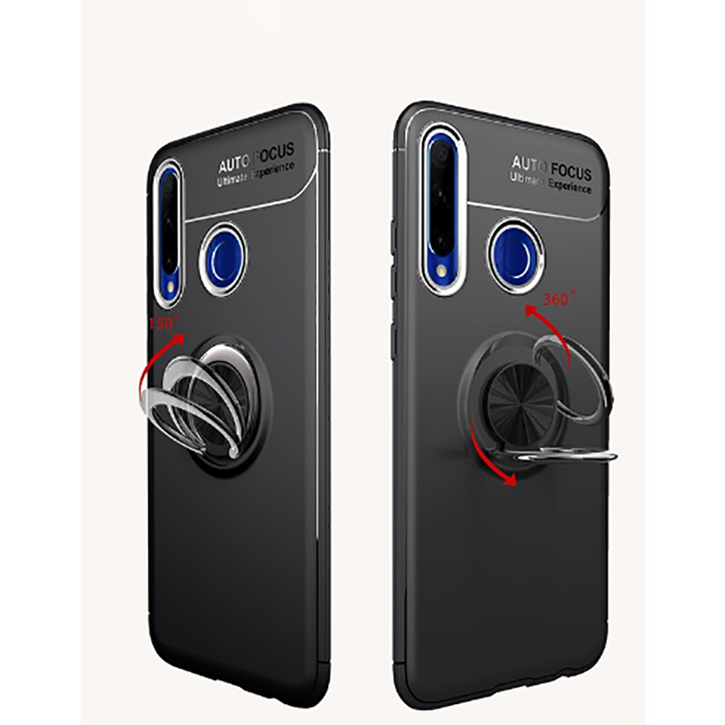 Huawei P40 Lite E Kılıf Zore Ravel Silikon Kapak Siyah-Mavi
