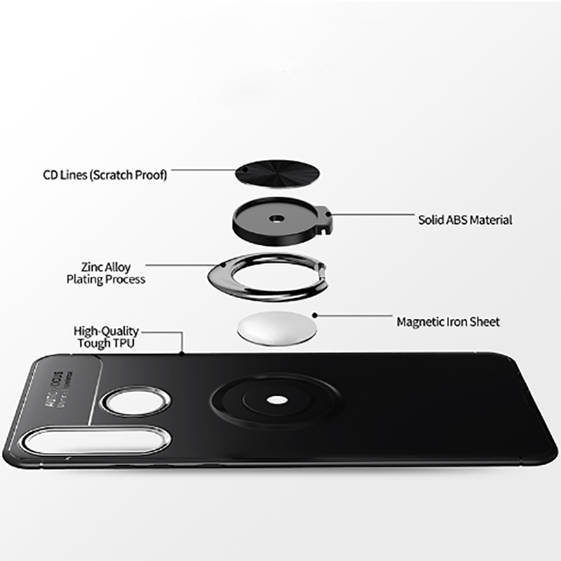 Huawei P40 Lite E Kılıf Zore Ravel Silikon Kapak Siyah-Mavi