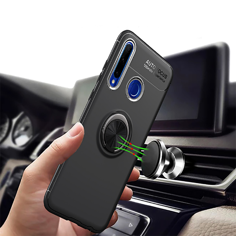 Huawei P40 Lite E Kılıf Zore Ravel Silikon Kapak Siyah-Kırmızı