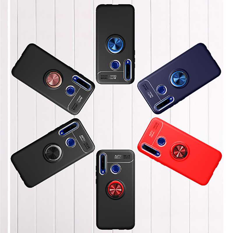 Huawei P40 Lite E Kılıf Zore Ravel Silikon Kapak Siyah-Mavi